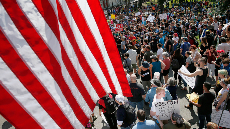 Counter-protesters. Photo: AP